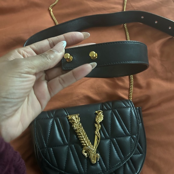 Versace Women's Black Virtus Belt Bag In Calfskin - Picture 6 of 6